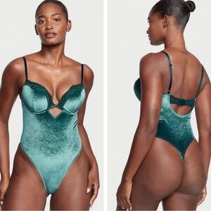 Victoria's Secret Teal Velvet Bodysuit
